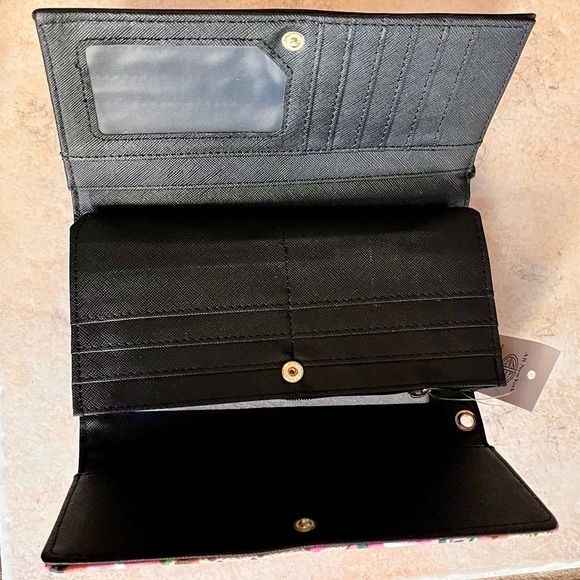 AR New York Painted Billfold Wallet Brand New w Tags Floral Compartments Gift - Picture 6 of 17